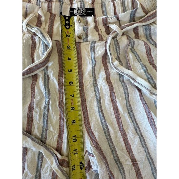 Rewind Linen Blend Stripped Pants Women's M - Picture 6 of 11